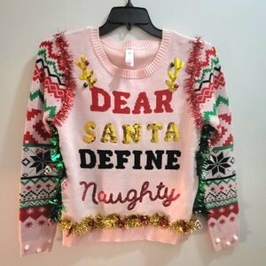Ugly Christmas Sweater - Dear Santa Define Naughty one-of-a-kind